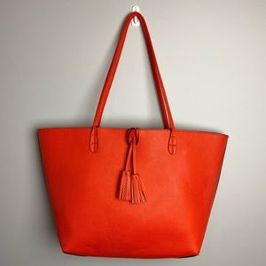Stitch Fix Orange Faux Leather Reversible Tote